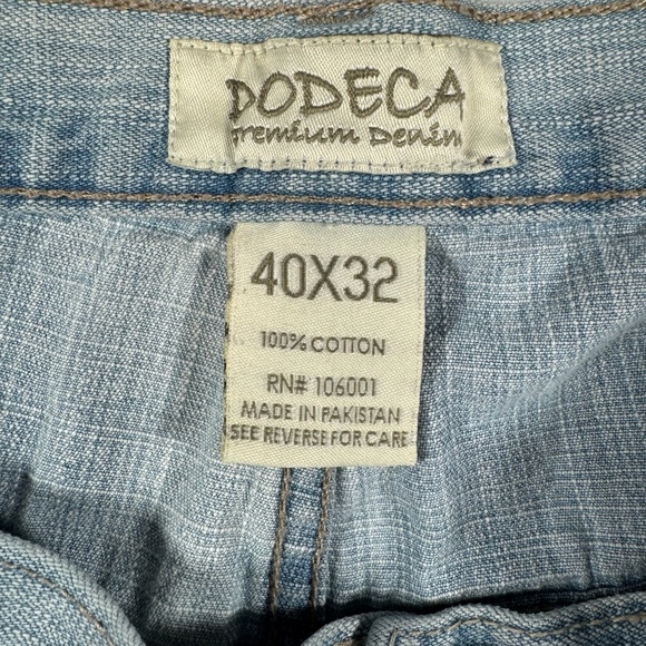 Dodeca Jeans Mens 40x32 Blue Wide Leg High Rise Light Wash - Picture 3 of 11